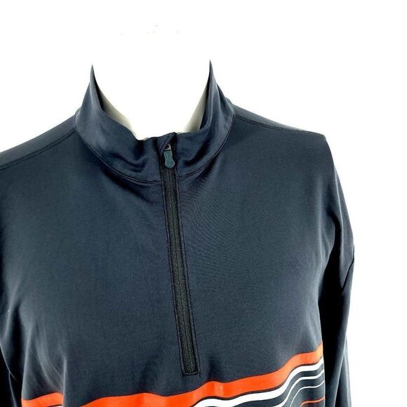 Under Armour Coldgear Infared Gray Orange‎ Striped 1/4 Zip Long Sleeve Large - Picture 2 of 15